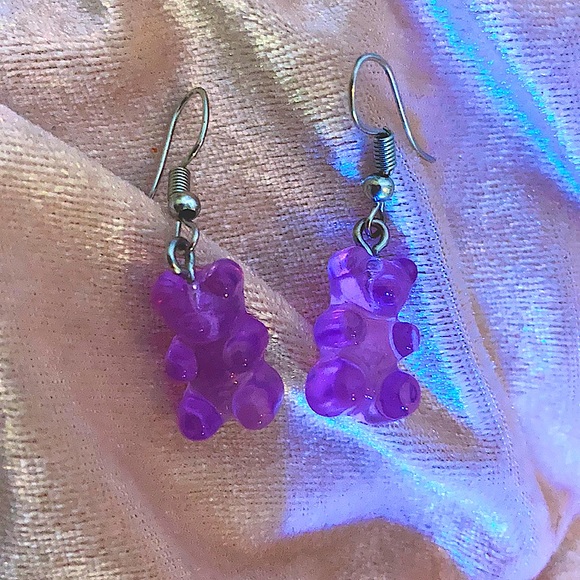 Jewelry - 90s Raver Throwback Gummy Bear Earrings Lavender